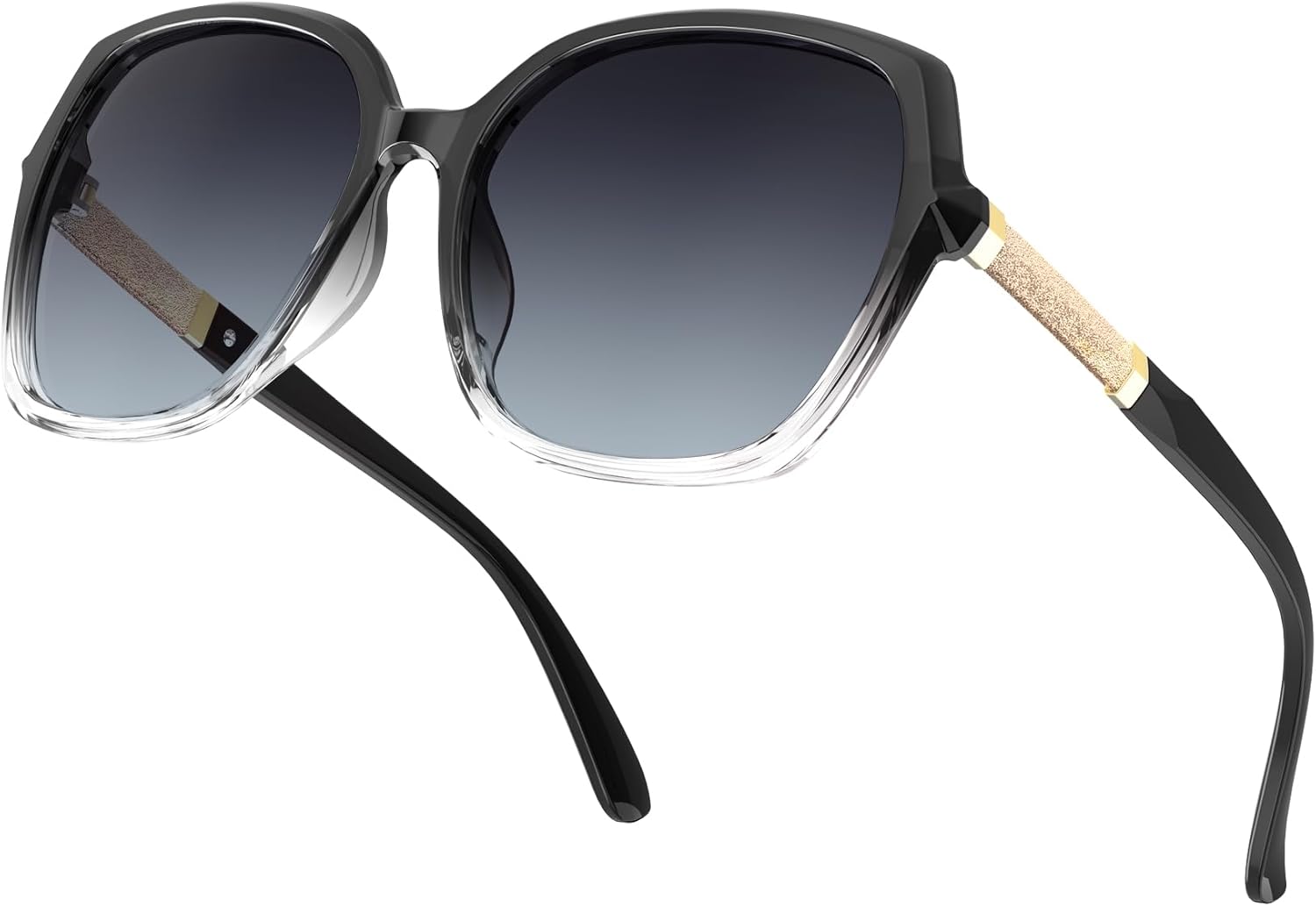 

Женские поляризованные солнцезащитные очки NSSIW: модные солнцезащитные очки большого размера с защитой от УФ-излучения UV400 для вождения и отдыха, Gradient Black/Gradient Grey