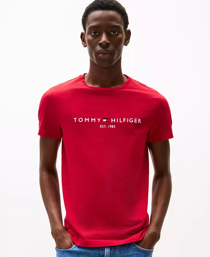 

Мужская футболка с вышитым логотипом Regular-Fit Tommy Hilfiger, красный