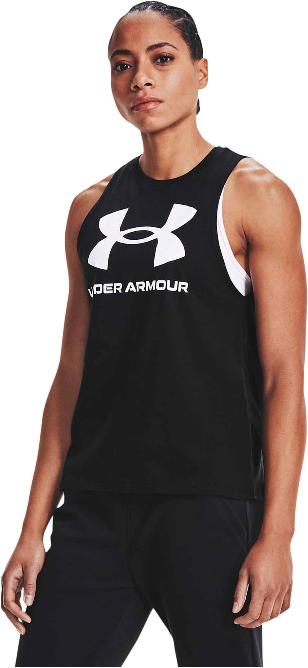 

Топ Under Armour Live Sportstyle Graphic Tank, черный/белый