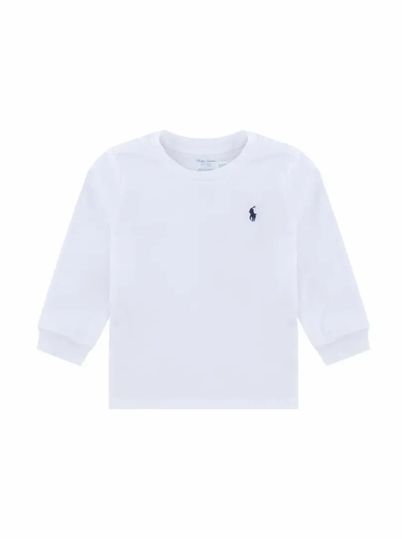 

Хлопковый лонгслив с логотипом Ralph Lauren, белый