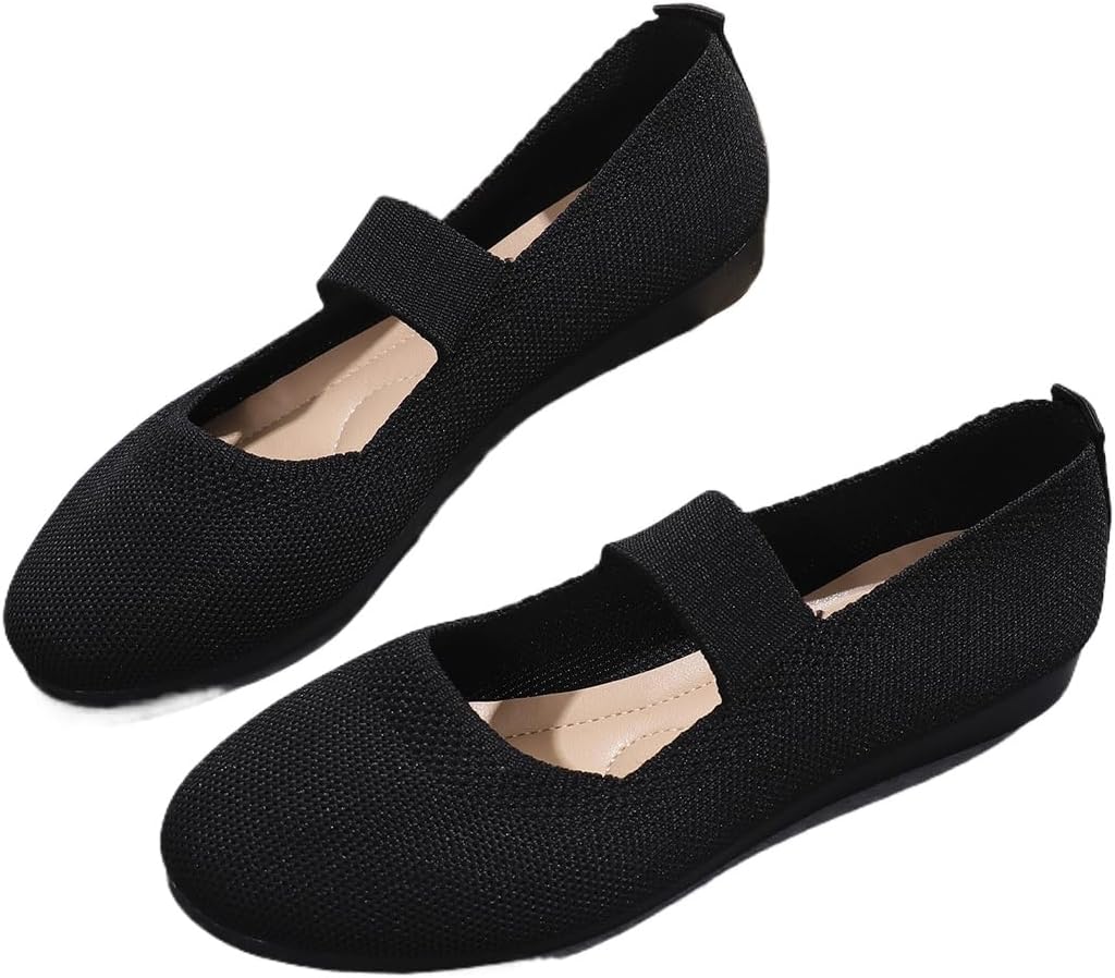 

Женские танцевальные туфли однотонного цвета, повседневные удобные слипоны на плоской подошве, дышащие балетки для женщин и девушек, осенние образы, свежесть осени, удобная обувь для прогулок, обувь больших размеров Lokolucx, черный