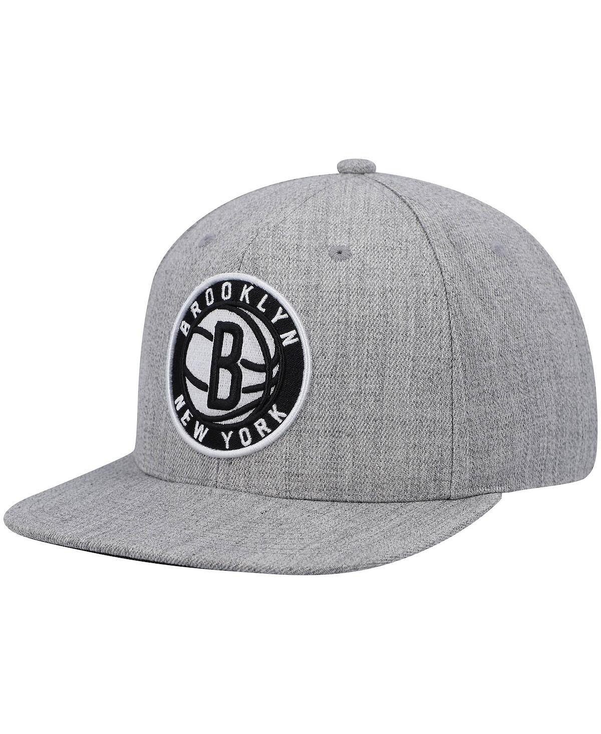 

Мужская серая кепка Brooklyn Nets 2.0 Snapback с меланжевым рисунком Mitchell & Ness