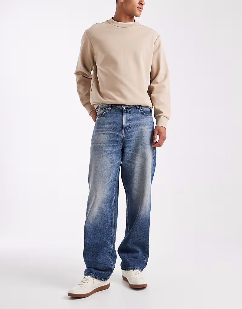 

Джинсы свободного кроя темно-синего цвета Asos Design