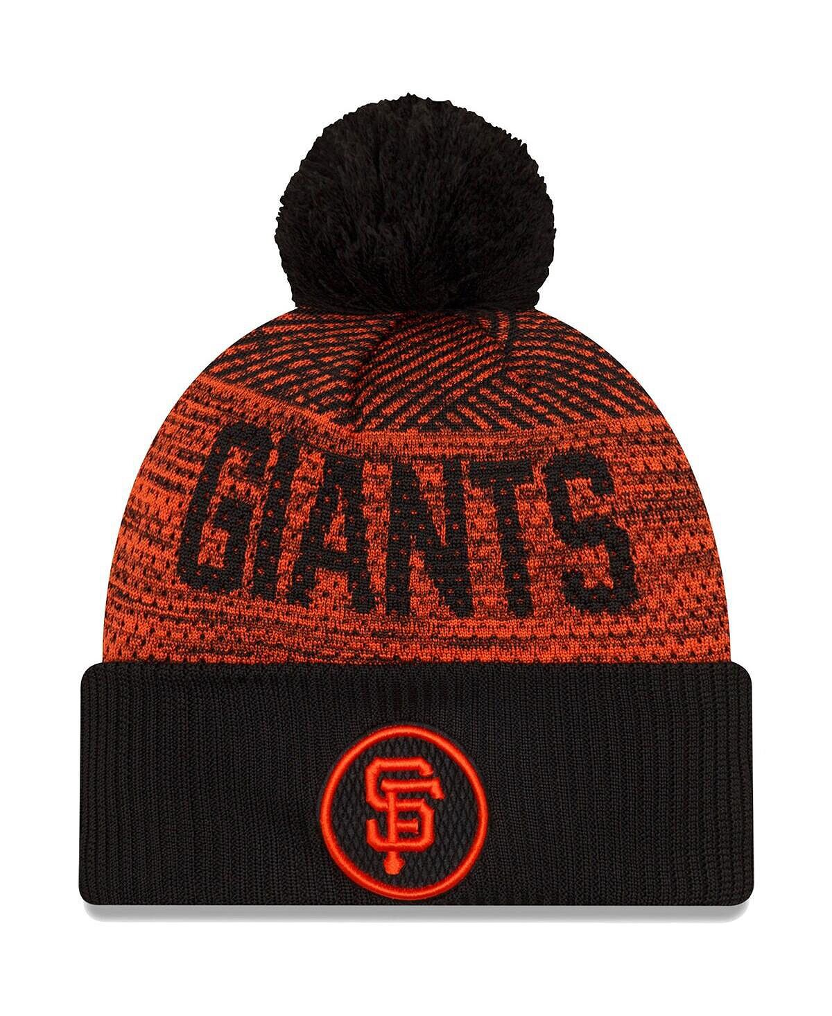 

Мужская черная спортивная вязаная шапка San Francisco Giants Authentic Collection с манжетами и помпоном New Era