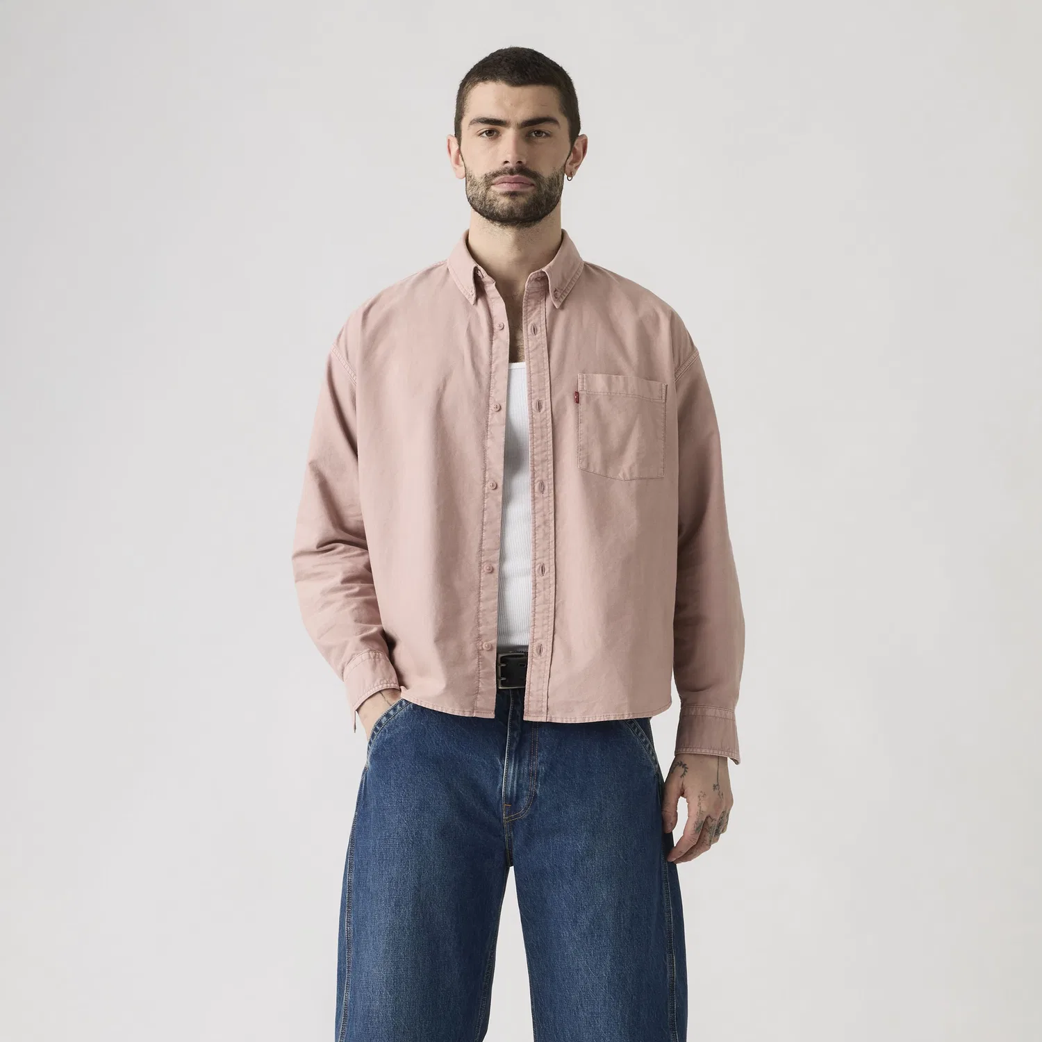 Рубашка с длинными рукавами и свободным кроем Zandt, окрашенная методом Garment Dye Levi's, Pink — фото 3