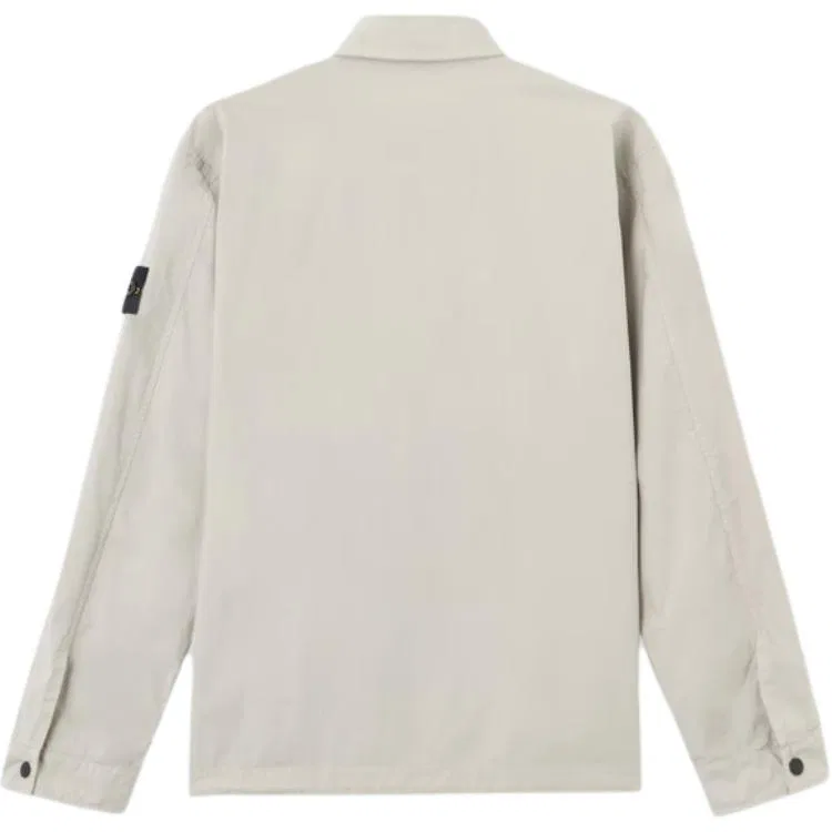 Рубашка-куртка с бейджем Compass Stone Island Dusty Gray — фото 3