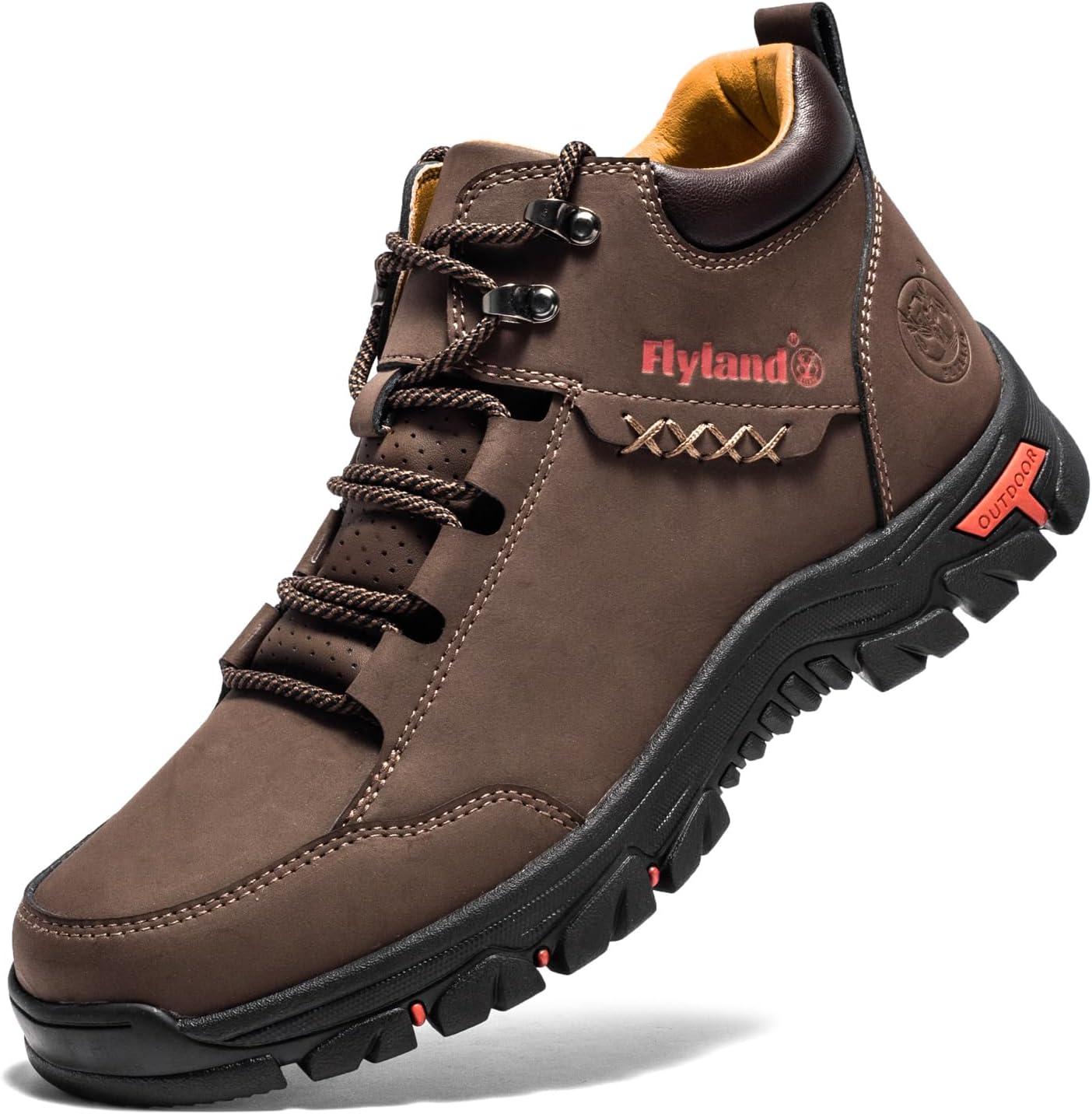 

Мужские повседневные кожаные туфли-чикка FLYLAND, ручной работы, модные ботинки на мягкой подошве, нескользящие, дышащие, удобные, средней высоты, для вождения, прогулок и активного отдыха на улице, коричневый