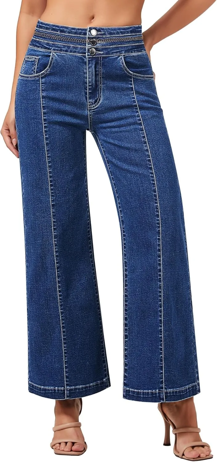 

Roswear женские джинсы Wide Leg Petite, завышенная талия, укороченные