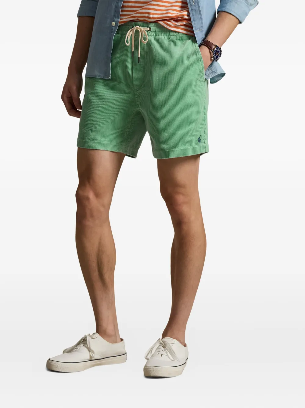 Вельветовые шорты с кулиской Polo Ralph Lauren, зеленый — фото 3