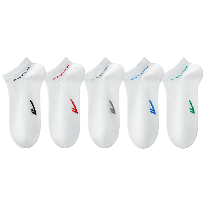 

Носки Warrior No Show мужские, 5 пар, [5 Pack]Black, Red, Gray, Sky Blue, Green