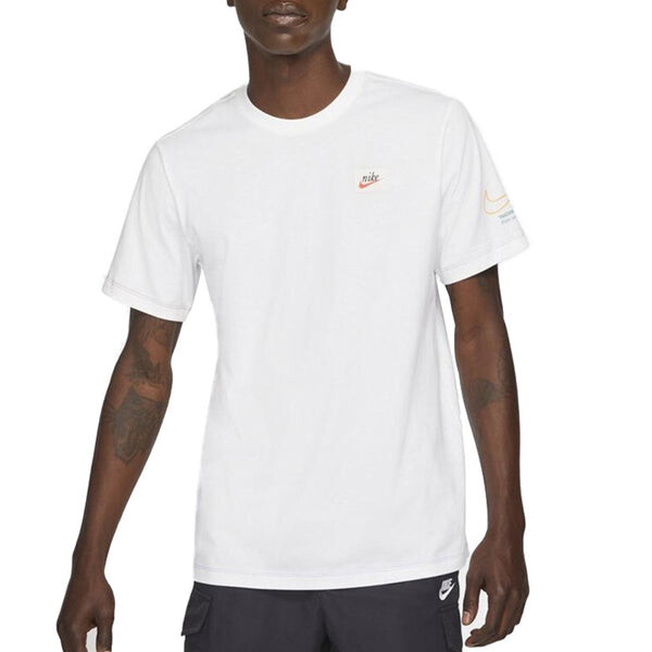 Футболка men's nsw tee swoosh 50 lbr casual sports breathable printing short sleeve white t-shirt Nike, белый — фото 3