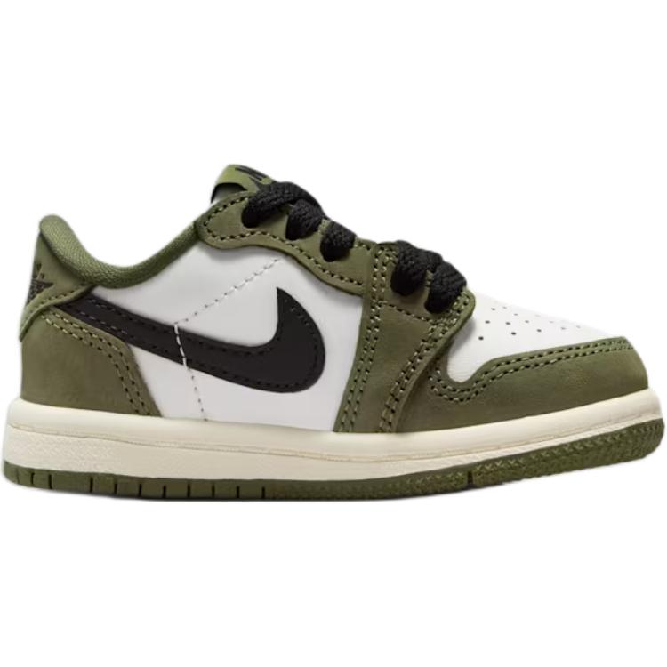 Jordan Air 1 Slip Resistant Abrasion Resistant низкие детские кроссовки White Green — фото 3