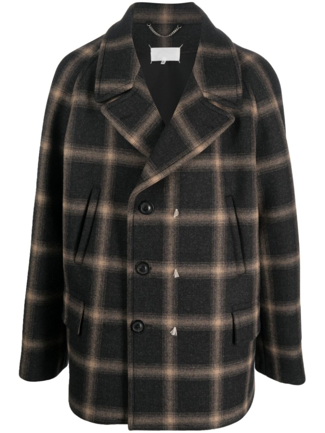 

Maison Margiela шерстяной бушлат в клетку из коллаборации с Pendleton, черный