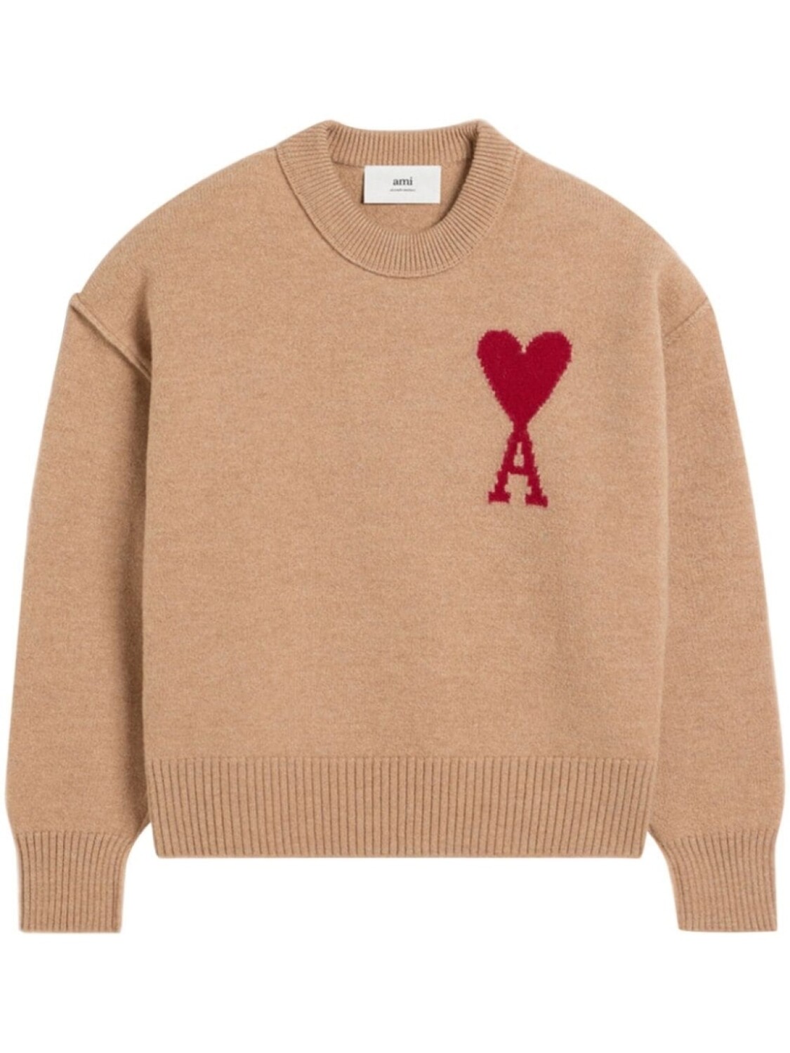 

AMI Paris шерстяной свитер Ami de Coeur, нейтральный цвет