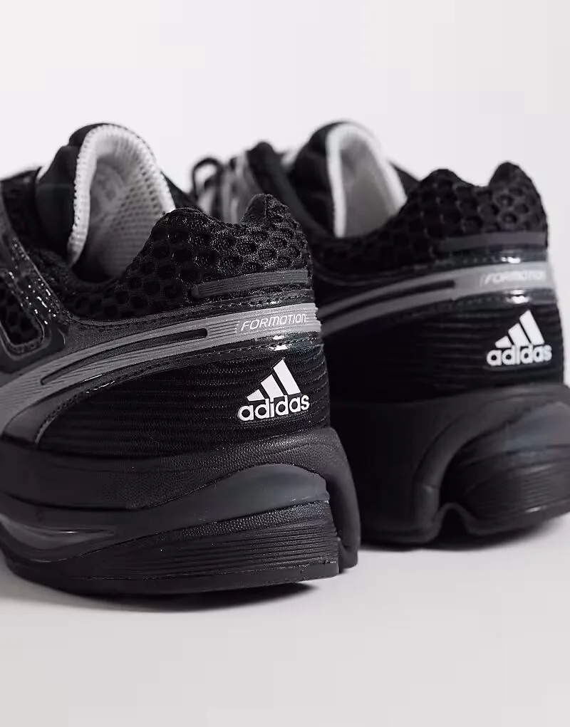 Кроссовки Adidas Originals Adistar Control 5 в полностью черном и серебристом цвете — фото 2