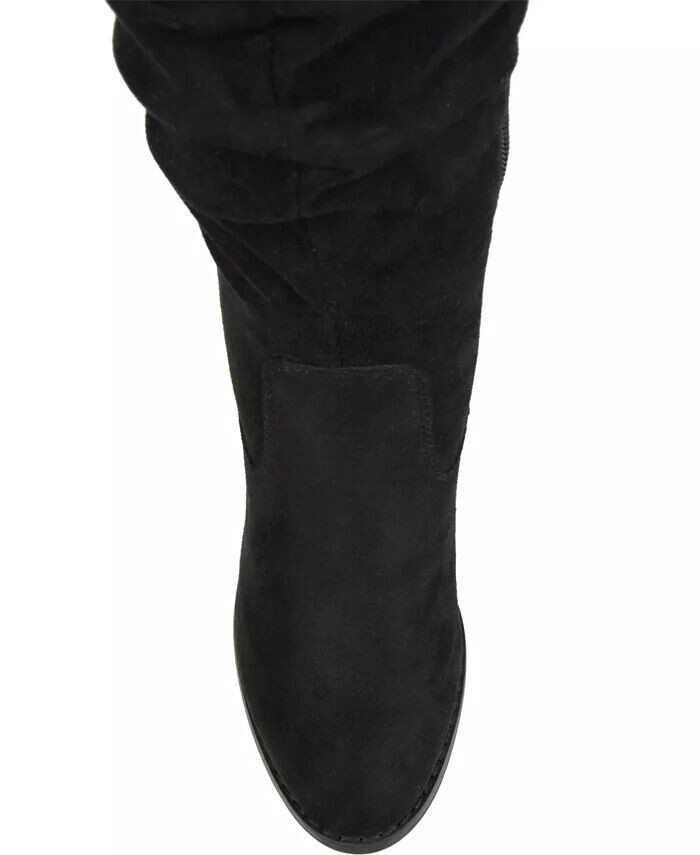 Женские сапоги Kaison Wide Calf Stacked Heel выше колена Journee Collection, черный — фото 3