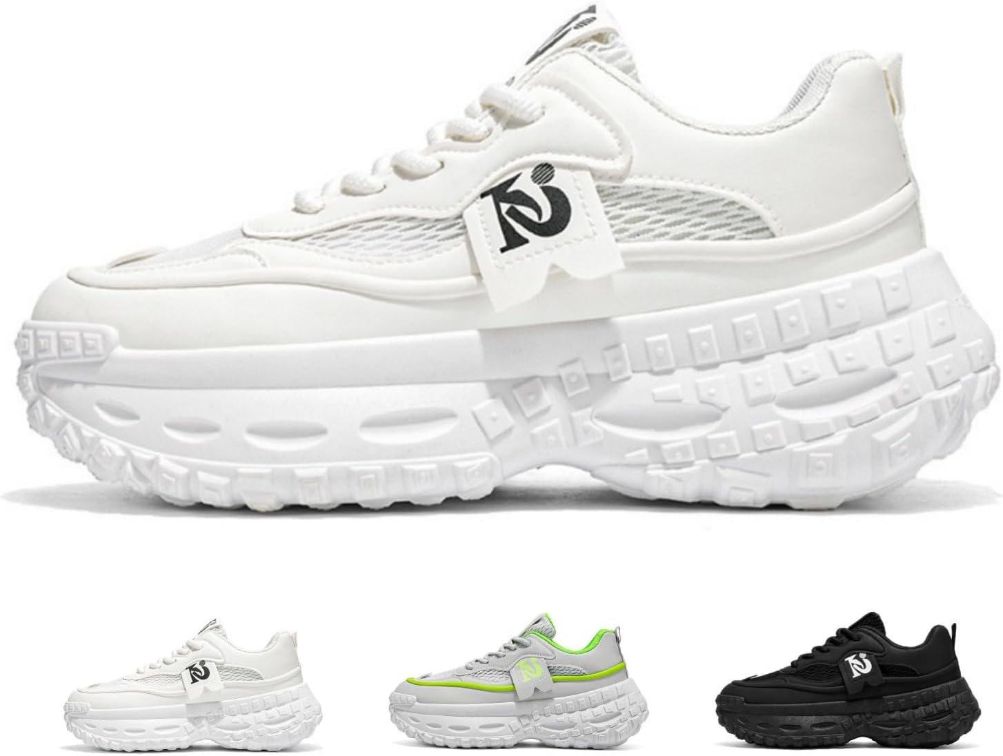 

Стильные массивные кроссовки на платформе MACEFIL для мужчин и женщин, модные, удобные, дышащие, повседневные, для активного отдыха и спорта, белый