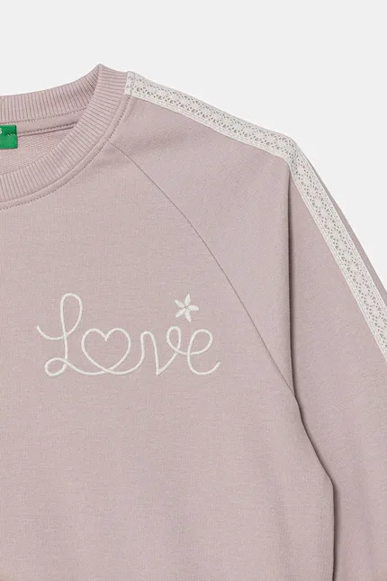 Худи детское свободный крой United Colors of Benetton, розовый — фото 3