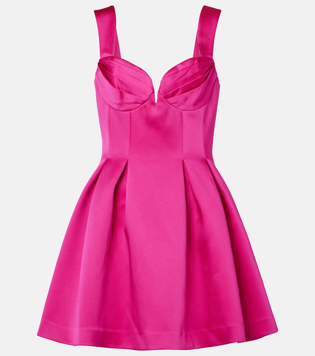 

Саския плиссированное сатиновое мини-платье Rebecca Vallance, Hot Pink