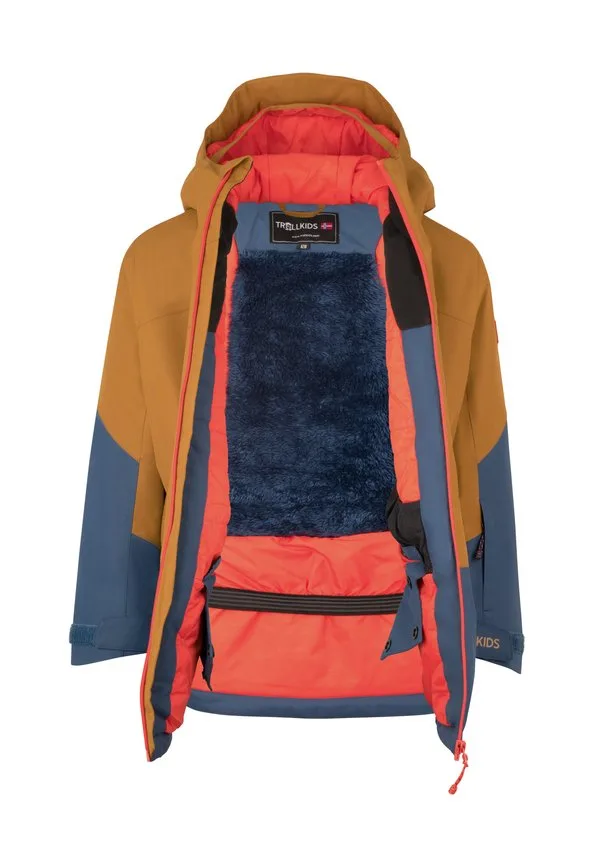 Лыжная куртка kongsberg Trollkids, Bronze/Mystic Blue/Flame Orange — фото 3