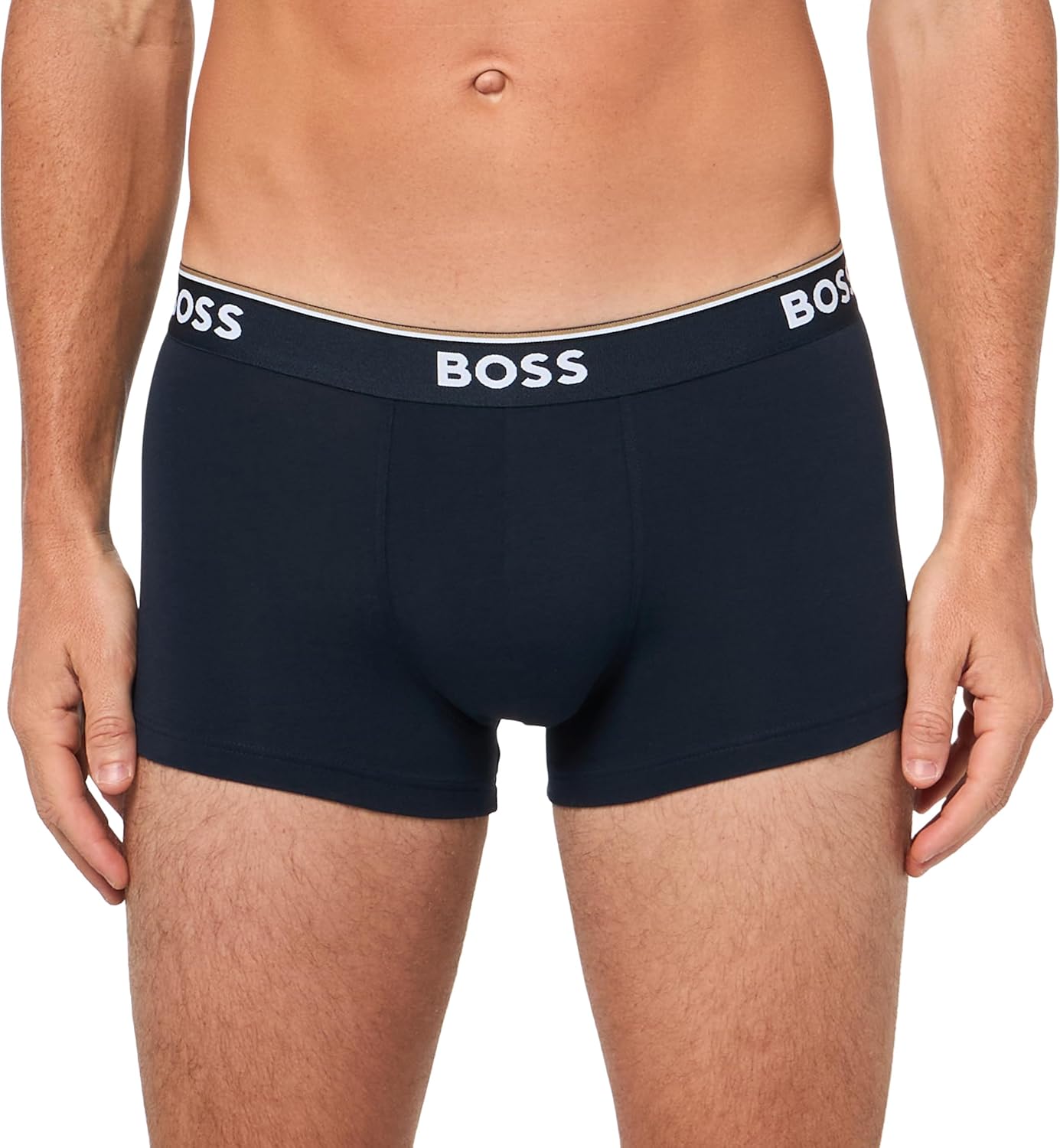 BOSS мужские трусы 3 шт, разноцветные, с крупным логотипом, Cobalt/Arctic/Navy — фото 2
