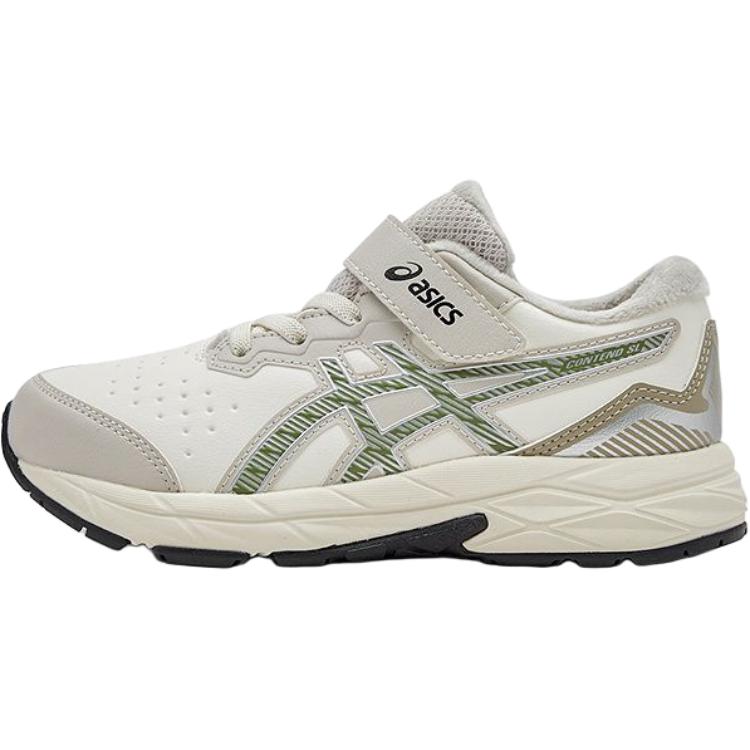 

ASICS Контент устойчивые к истиранию низкие кроссовки для бега beige white green kids
