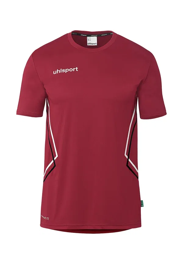 Футболка тренировочная Uhlsport Equipe 29 Kids Print, бордовый черный белый