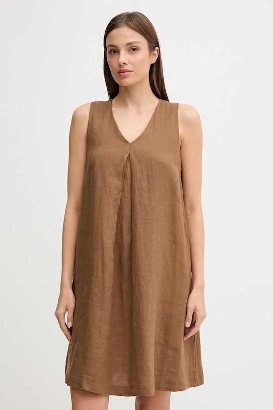

Льняное платье United Colors Of Benetton, коричневый