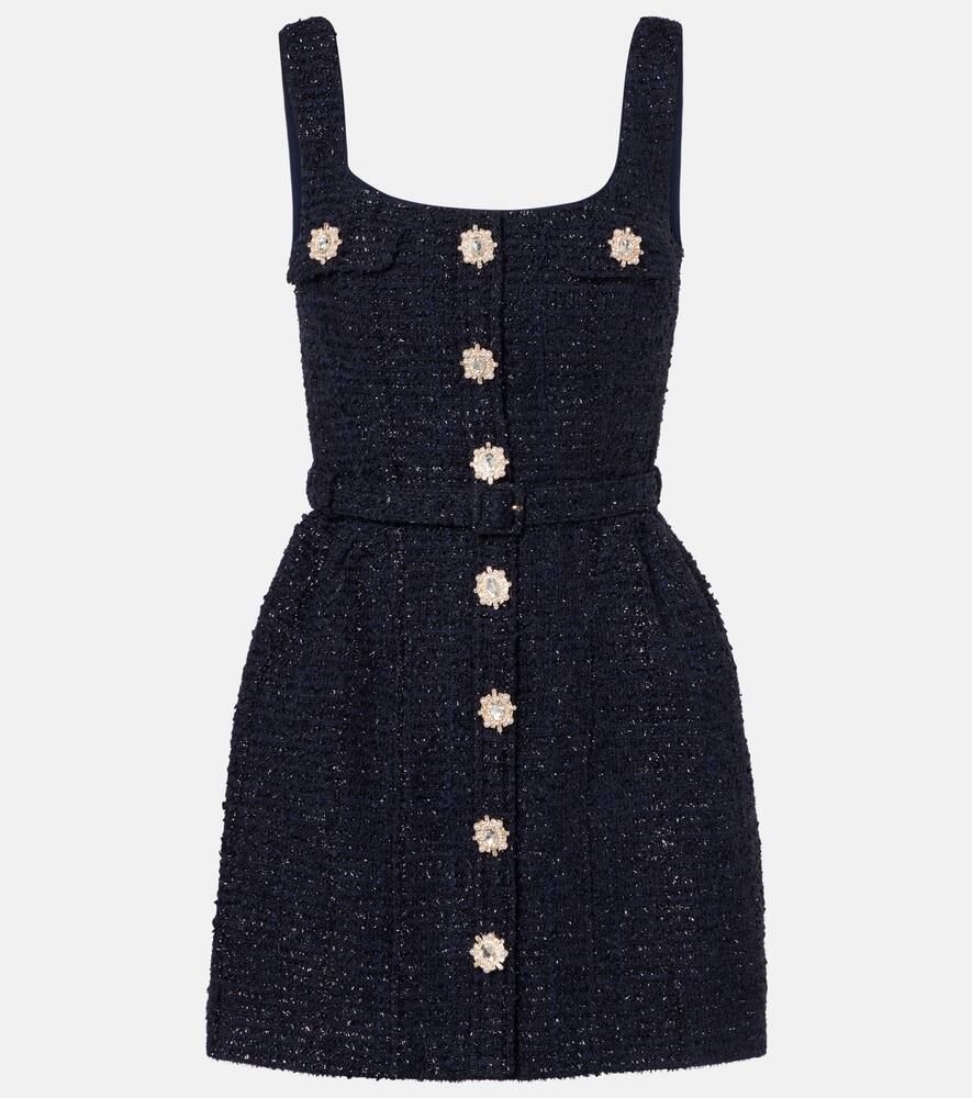 

Мини-платье с поясом из букле Self-Portrait, Navy