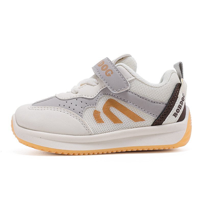 

Низкие детские кроссовки для повседневной носки. Дети 3–7 лет. BOBDOG, бежевый/серый