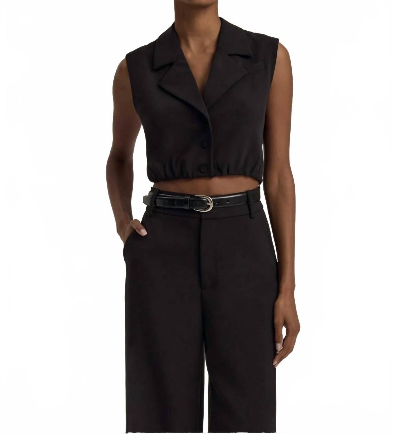 

Одри укороченный жилет в черном Favorite Daughter