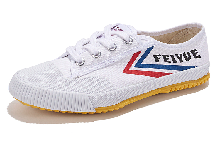 Легкие низкие матерчатые кроссовки Unisex Feiyue, белый красный синий — фото 2