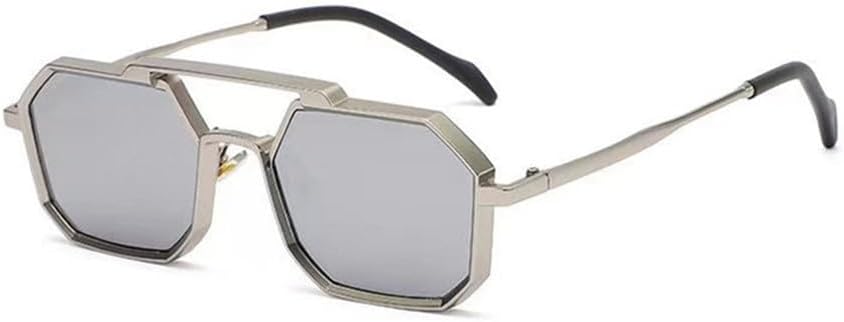 

Солнцезащитные очки в крупной металлической оправе, модные женские и мужские солнцезащитные очки с зеркальными линзами, защита от ультрафиолета UV400 LOVQZAOF, White Silver