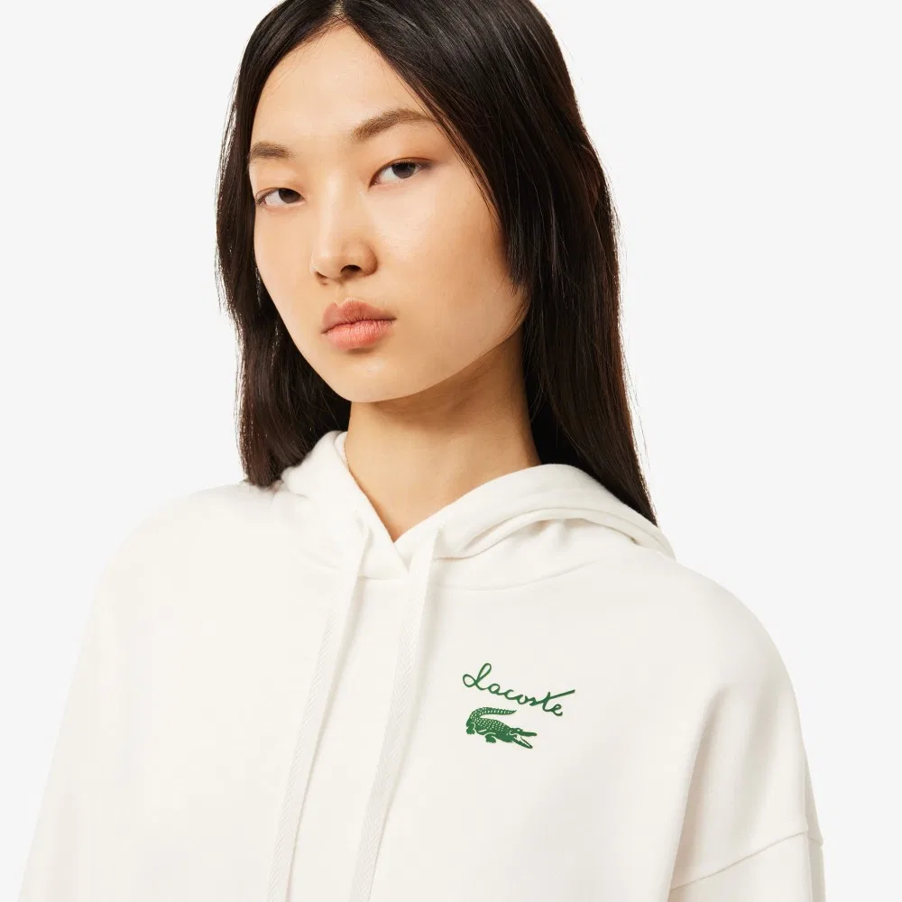Платье-свитшот Lacoste с графическим принтом, молочный цвет — фото 2