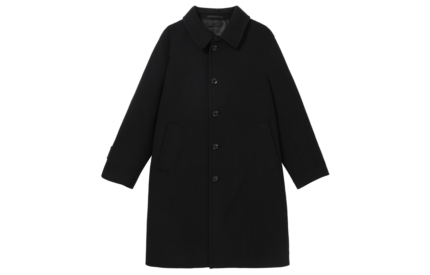 

Пальто унисекс темно-синее Uniqlo, темно-синий