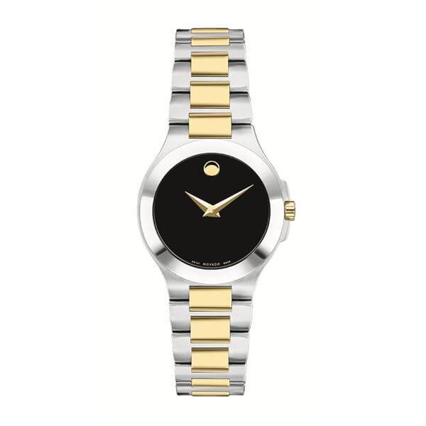 

Женские кварцевые часы Movado из коллекции Movado, 27 мм, серебро и золото