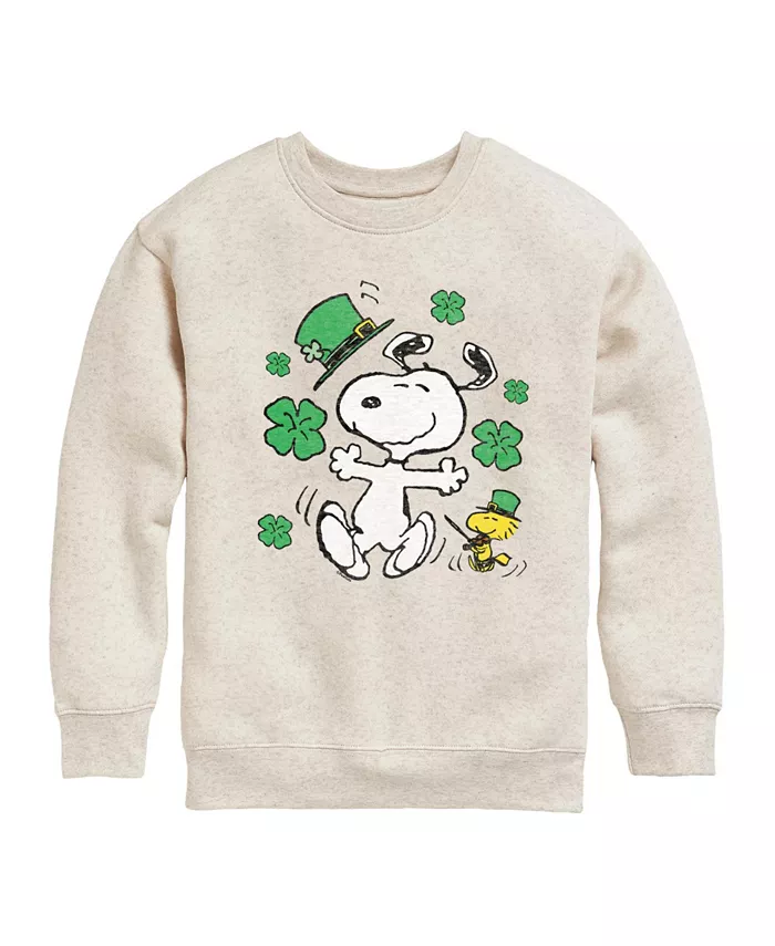 

Флисовая толстовка с принтом Snoopy в честь Дня Святого Патрика для девочек постарше Peanuts, коричневый/бежевый