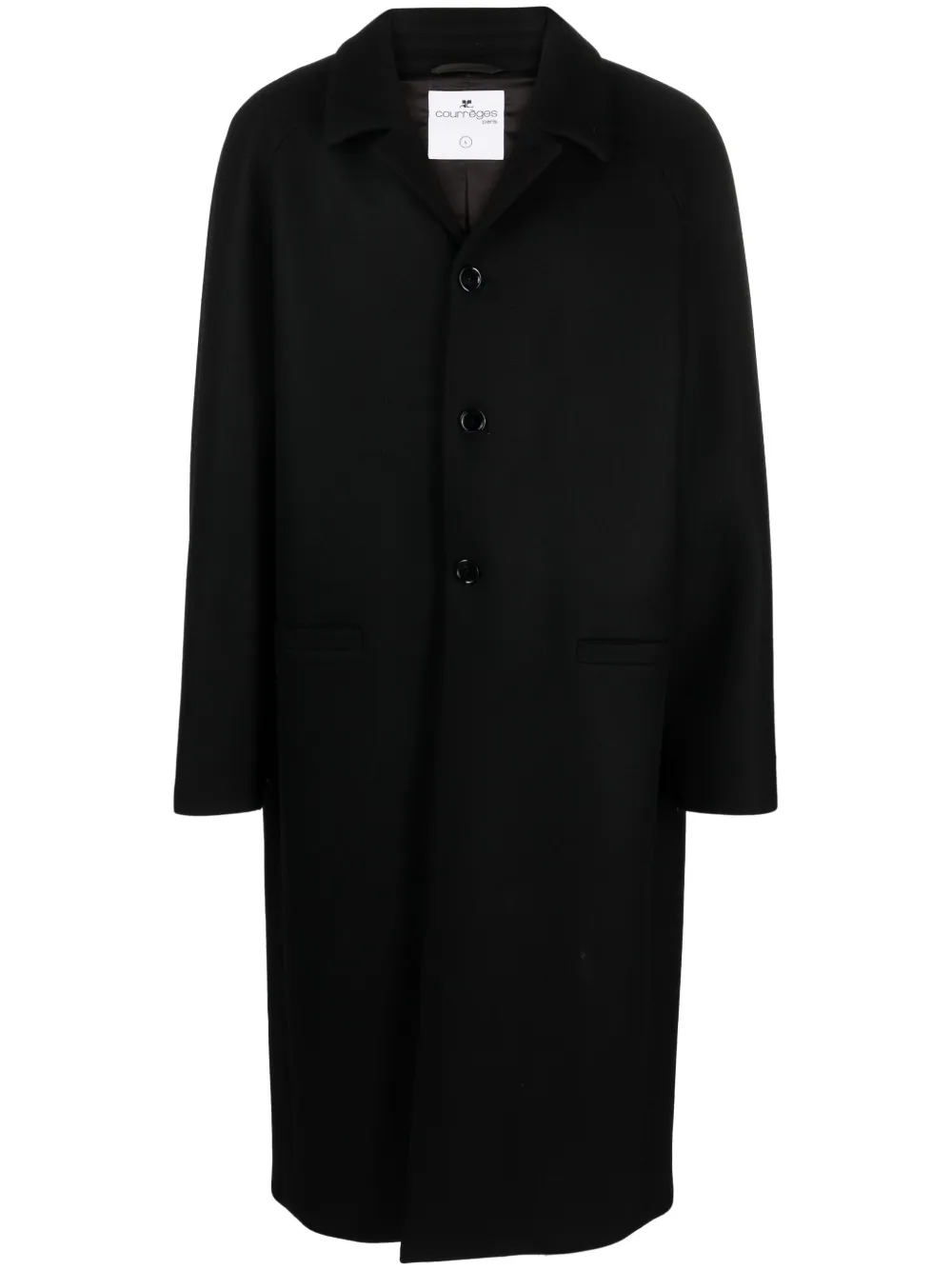 

Однобортное пальто из смесовой шерсти Courrèges, черный