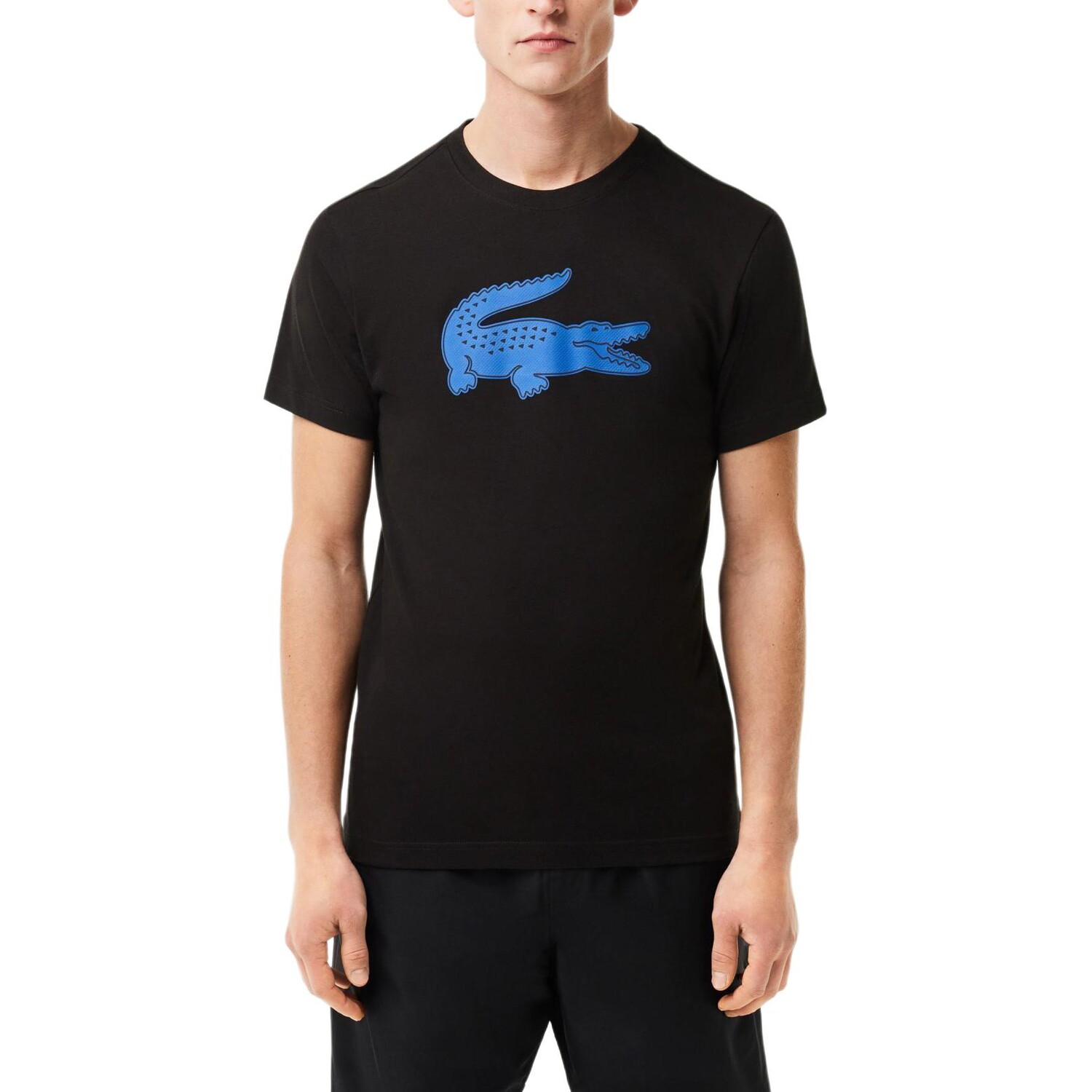 Футболка LACOSTE TH2042-IL5, мужская, черный/синий — фото 2