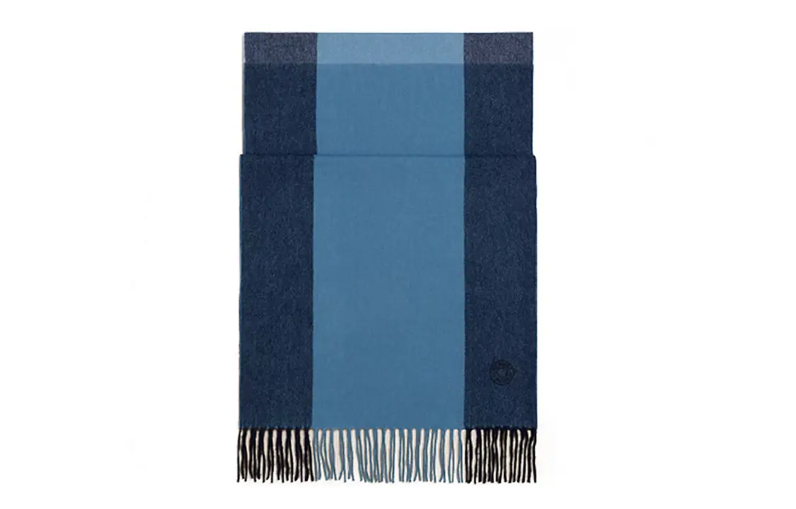 

HERMES Вязаный шарф мужской, Blue