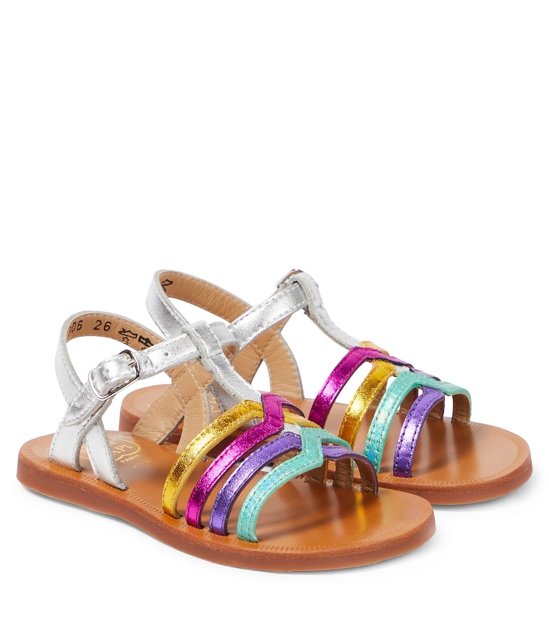

Plagette new кожаные сандалии salome Pom D'Api, серебро