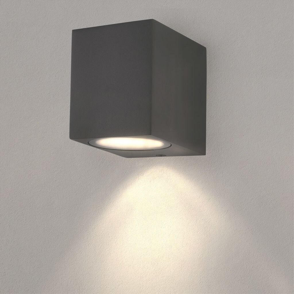 

Ledvion Hydra, Настенный светодиодный настенный светильник антрацитовый куб, для GU10 вниз, настенный светильник для наружного освещения, бра, уличный светильник, IP54, серый