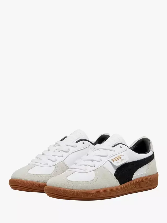 Детские кроссовки Palermo из смешанной кожи, белые/разноцветные PUMA — фото 2