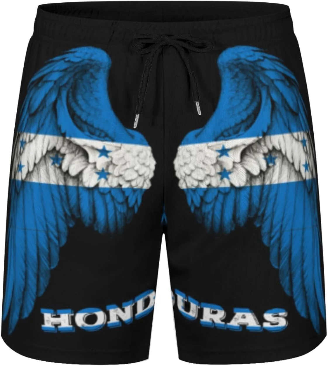 Плавки Wings i Flag с сетчатой ​​подкладкой, мужские, на завязках, быстросохнущие, с карманом Generic, черный