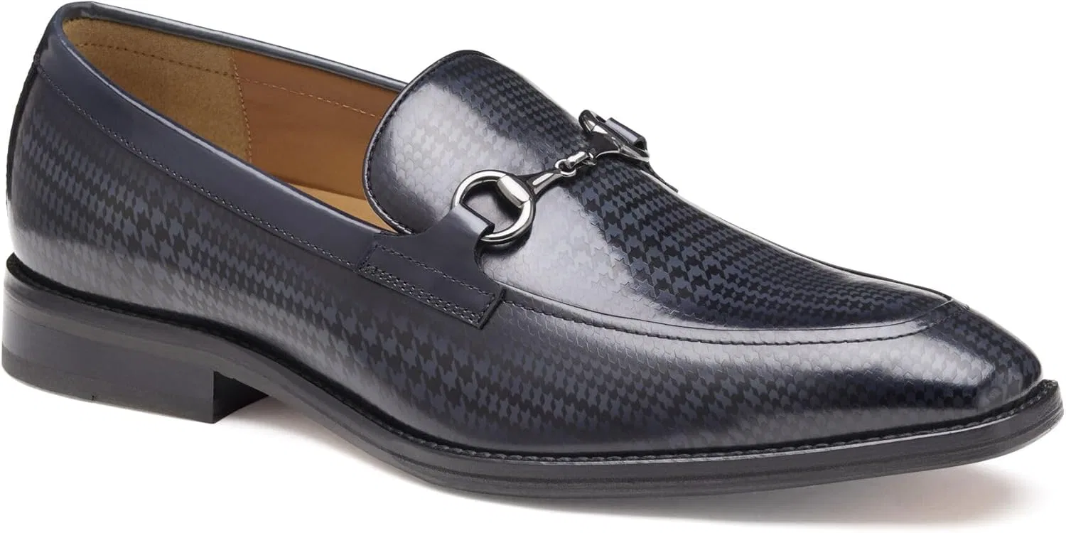 Лоферы Johnston & Murphy Sullivan, Black Brush-off Houndstooth Calfskin