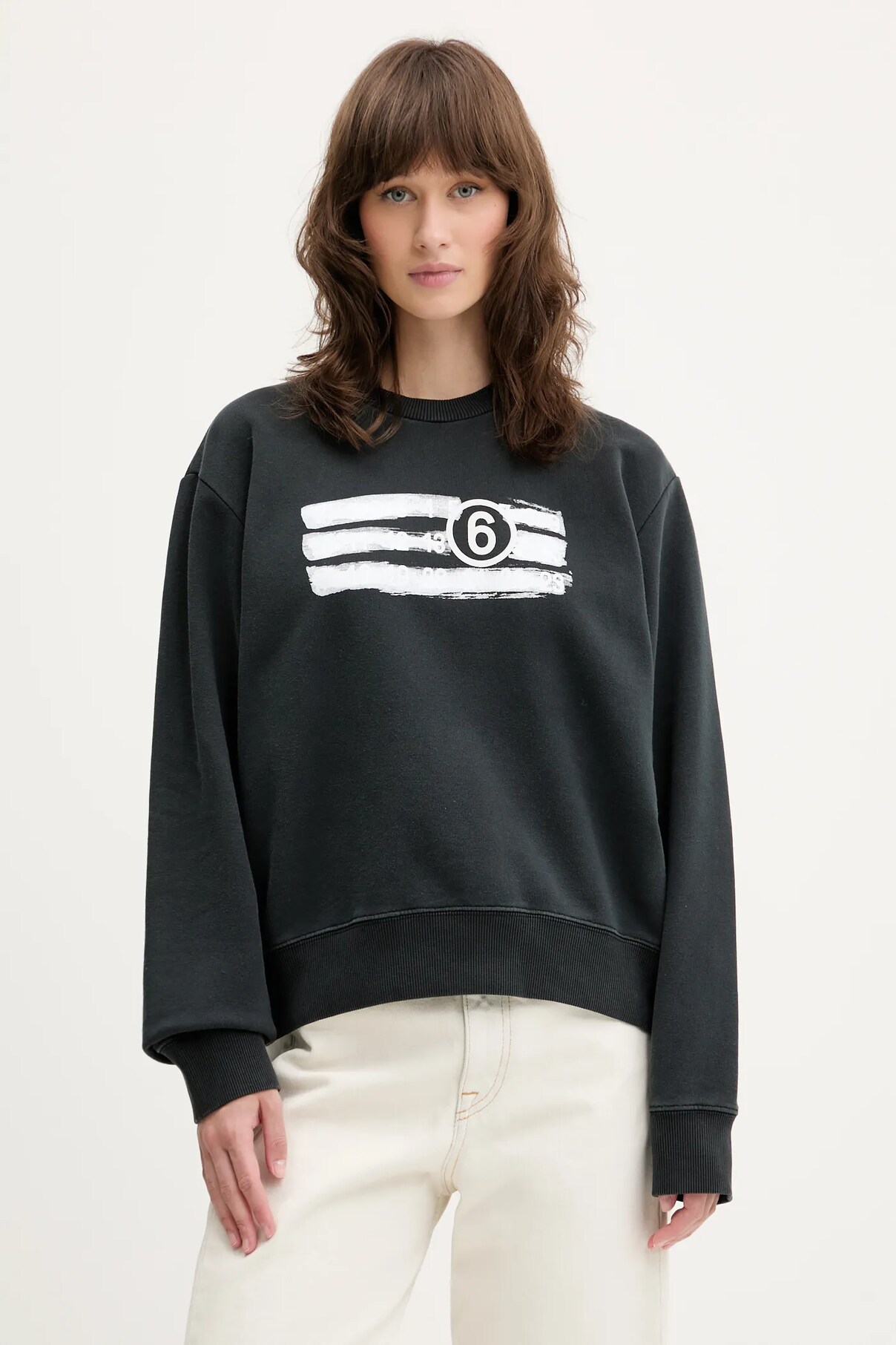 

Хлопковая толстовка Mm6 Maison Margiela, черный