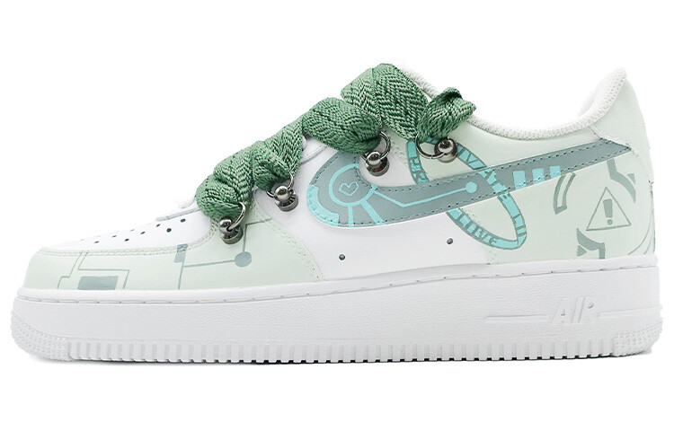 

Кроссовки для скейтбординга Air Force 1 женские с низким верхом, белые/зеленые Nike, Зеленый, Кроссовки для скейтбординга Air Force 1 женские с низким верхом, белые/зеленые Nike