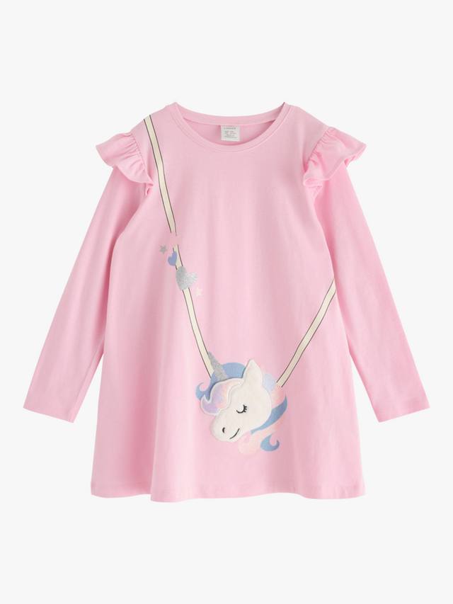Детская хлопковая кофта с длинным рукавом и единорогом Lindex, Light Pink — фото 4