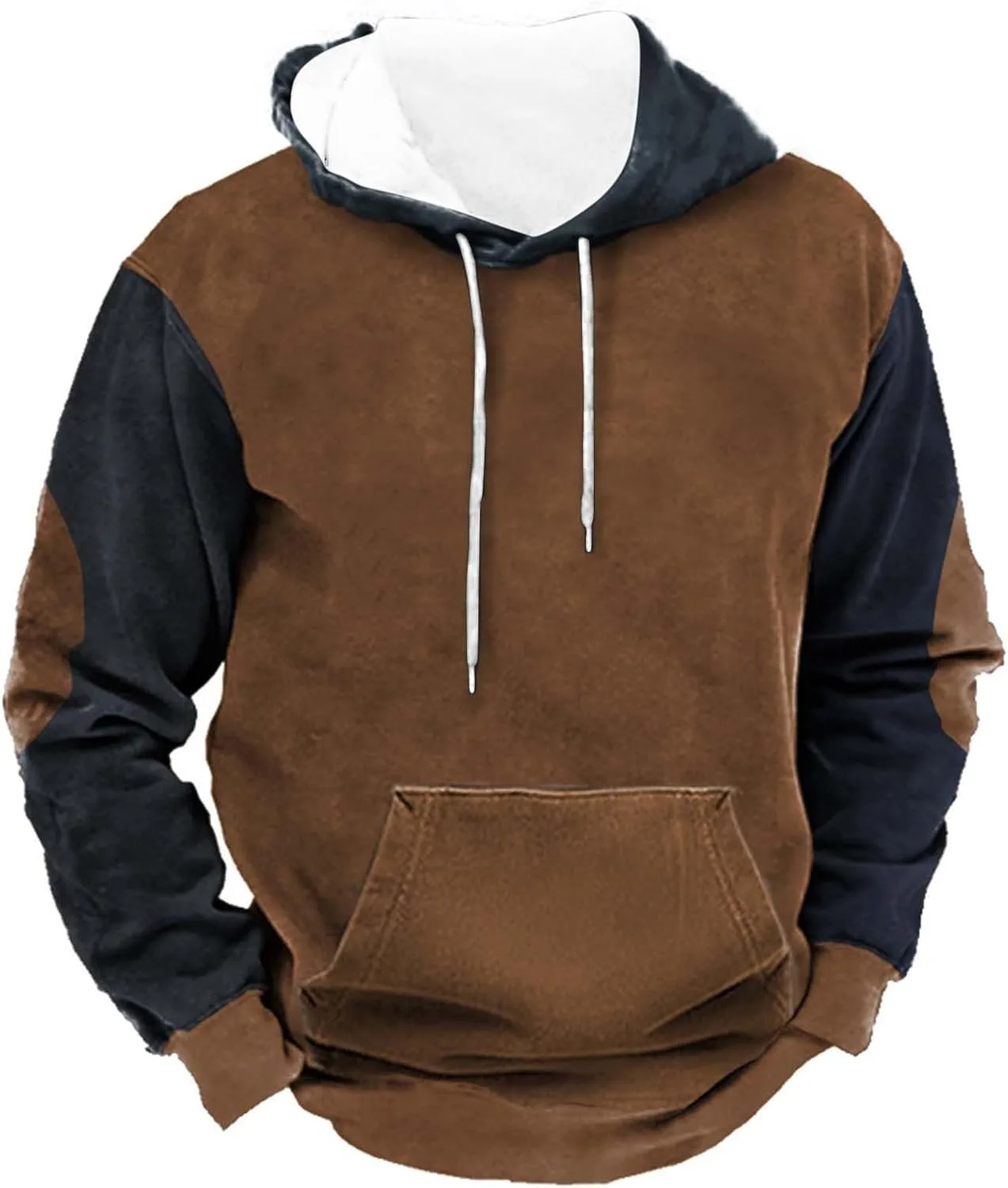 

Мужской худи с цветными блоками и длинными рукавами PETCDIM