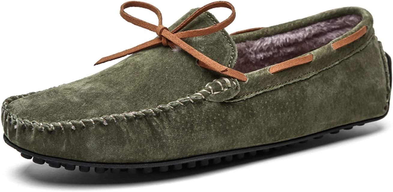 

Мужские мокасины с резиновой подошвой, шнуровкой и узлом, замшевые, для вождения и прогулок Litnermia, зеленый